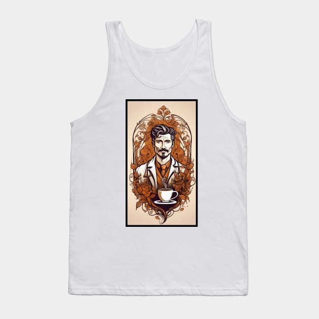 Coffee Nouveau Tank Top by Silvana Collection